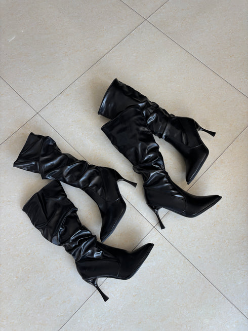 Women Classy Pointy Toe Slouchy High Boots